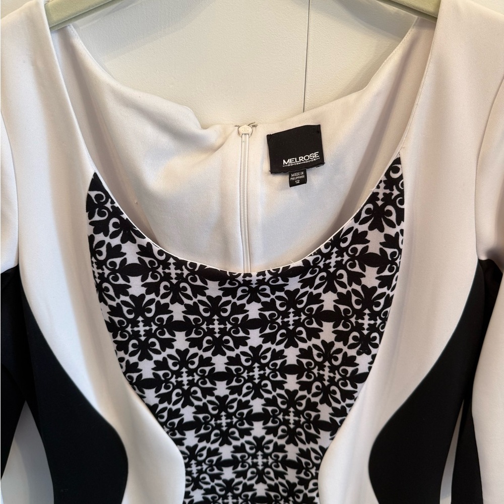 Melrose  Women's Shaping Black and White Dress - Picture 8 of 9